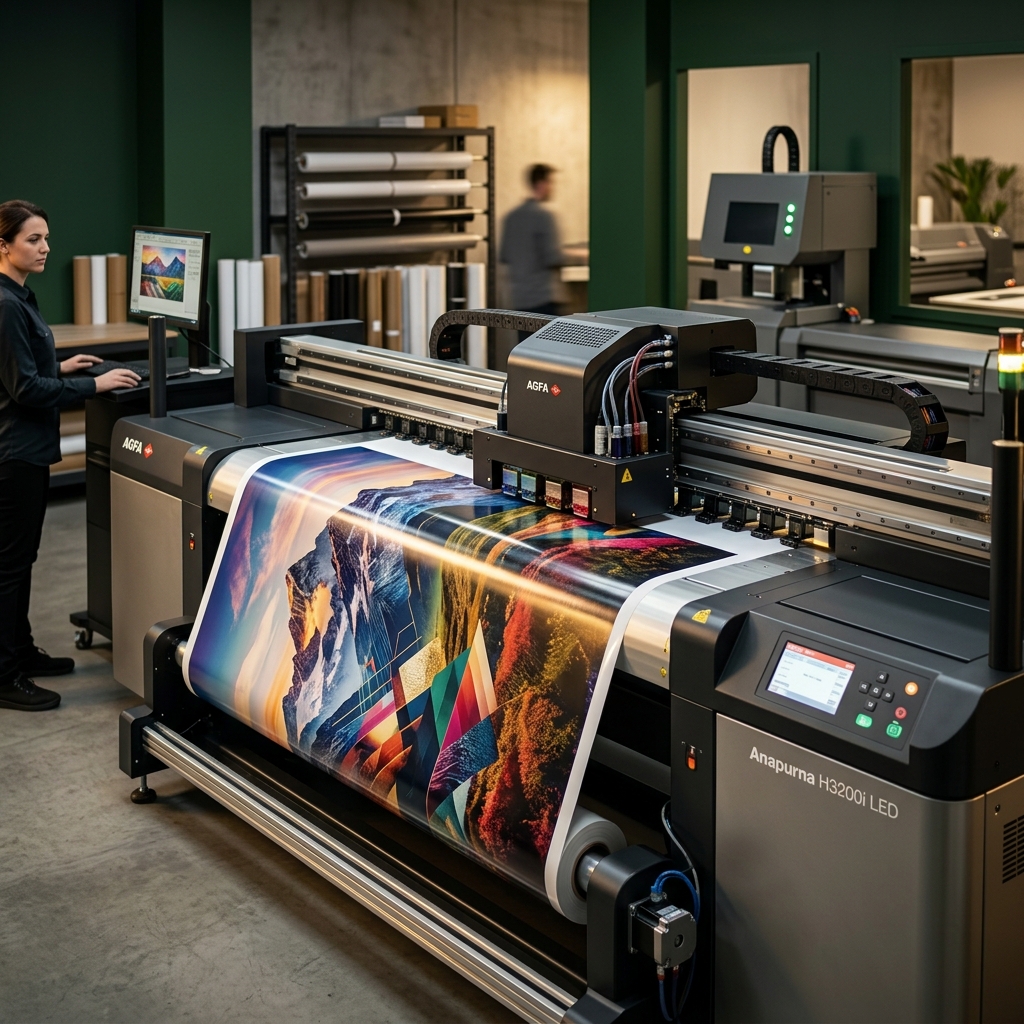 Industrial Large Format Plotter Printing Flex Banner